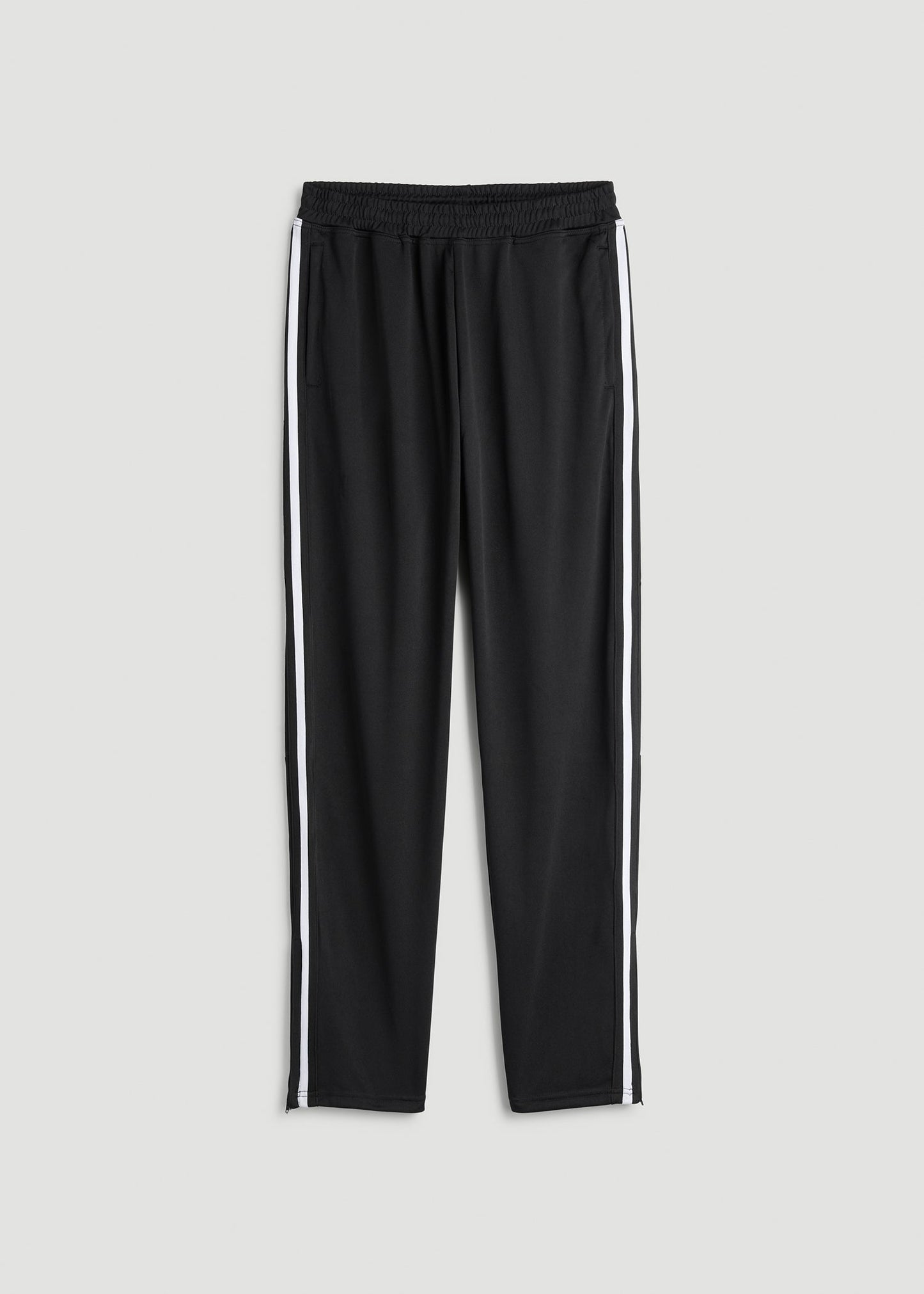 American Tall Men Athletic Stripe Pants for Tall Men in Black