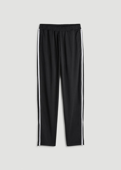 American Tall Men Athletic Stripe Pants for Tall Men in Black