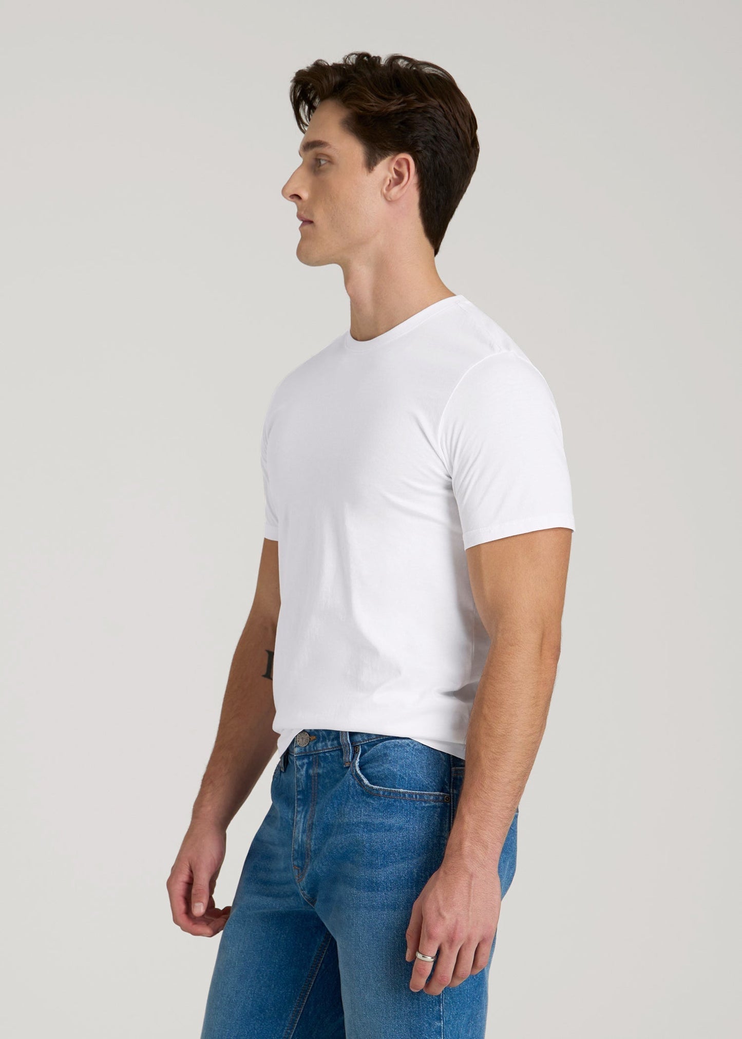 American Tall Men The Everyday Regular Fit Crewneck T-Shirt for Tall Men in White