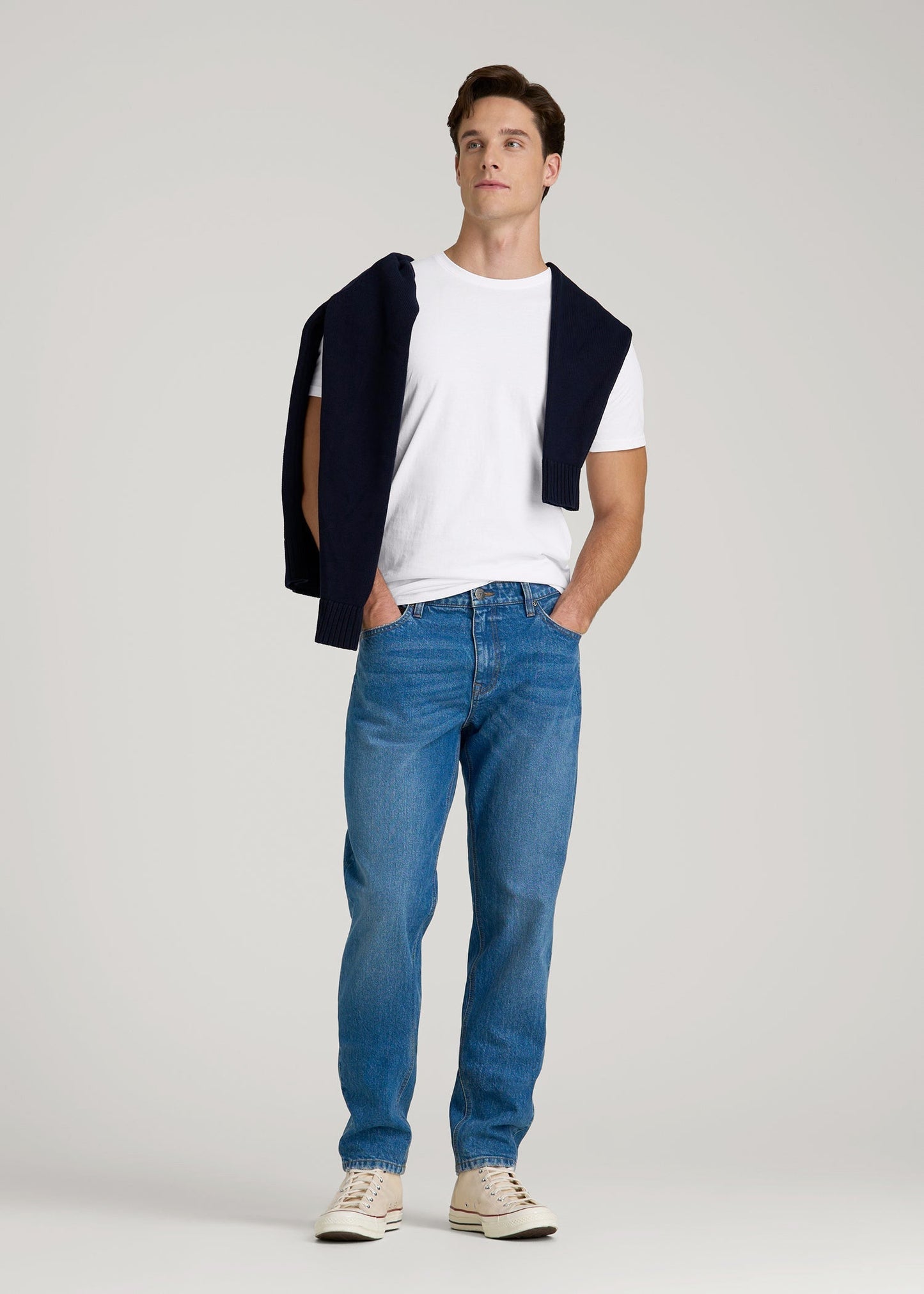 American Tall Men The Everyday Regular Fit Crewneck T-Shirt for Tall Men in White