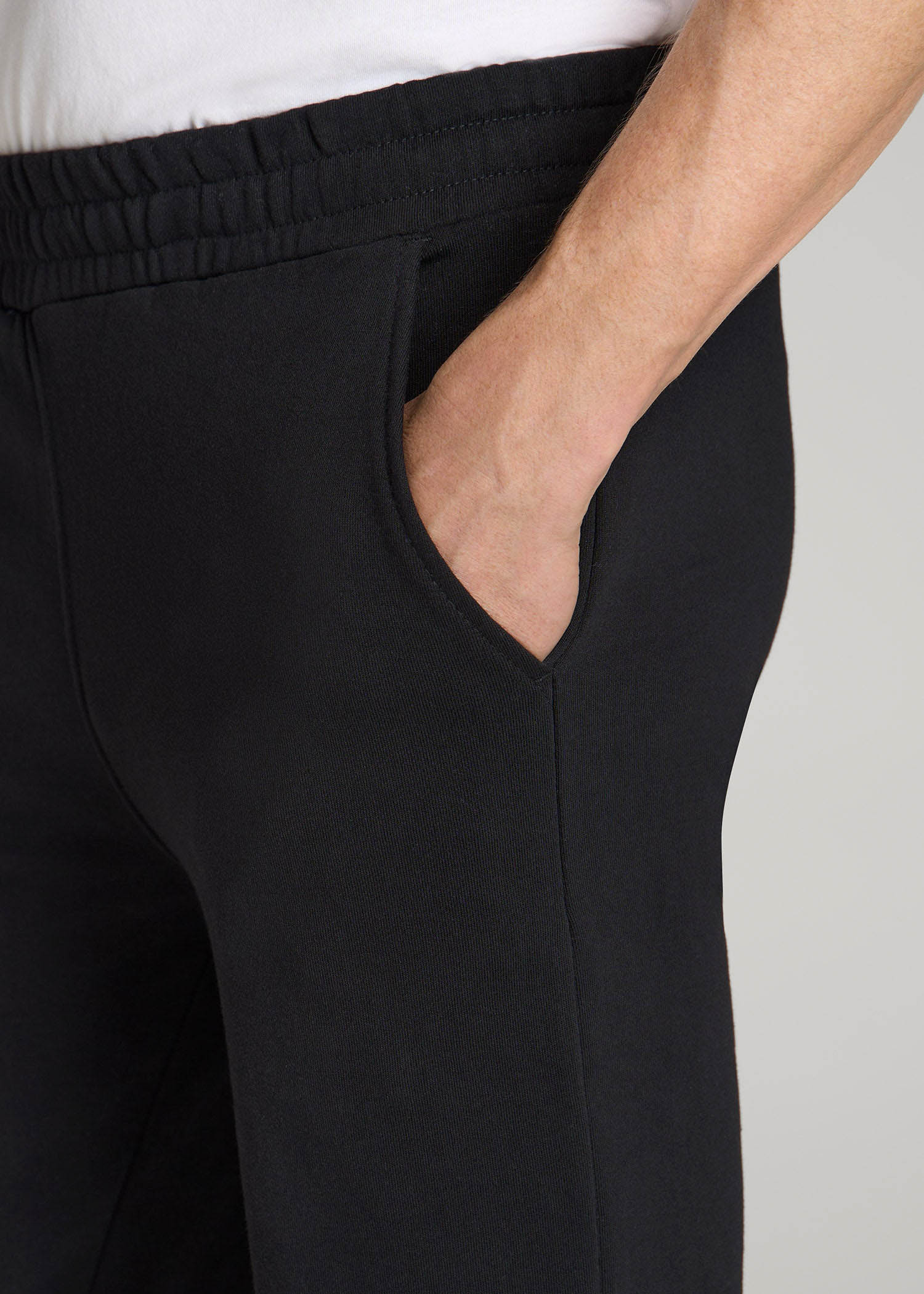 American Tall Men Wearever French Terry Sweatpants for Tall Men in Black