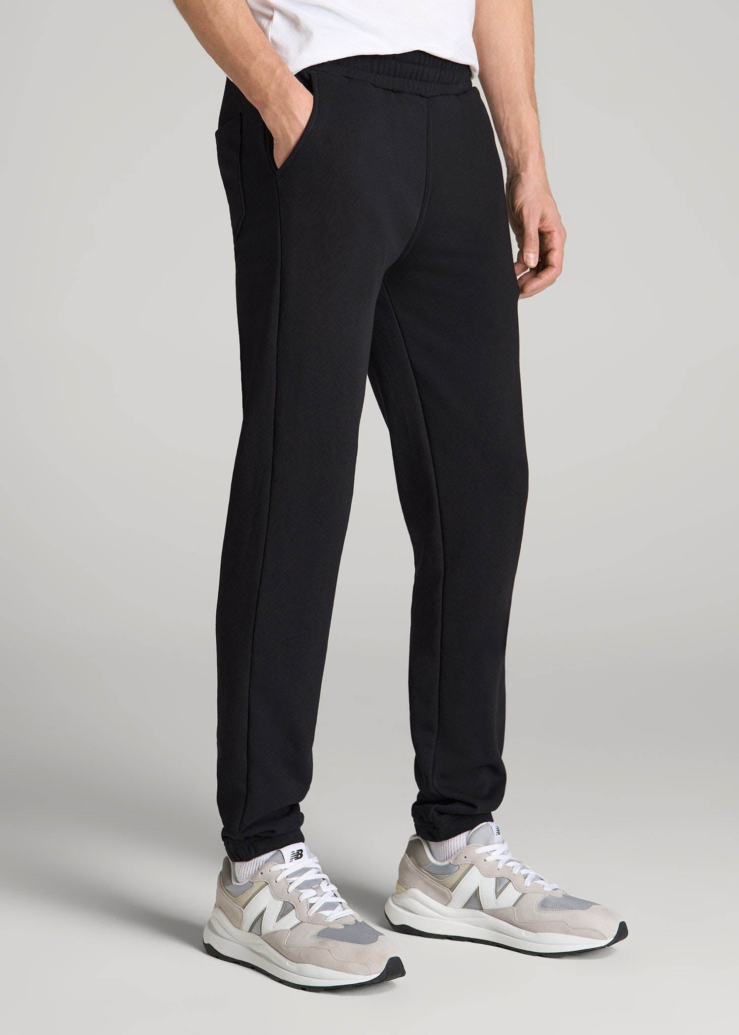 American Tall Men Wearever French Terry Sweatpants for Tall Men in Black