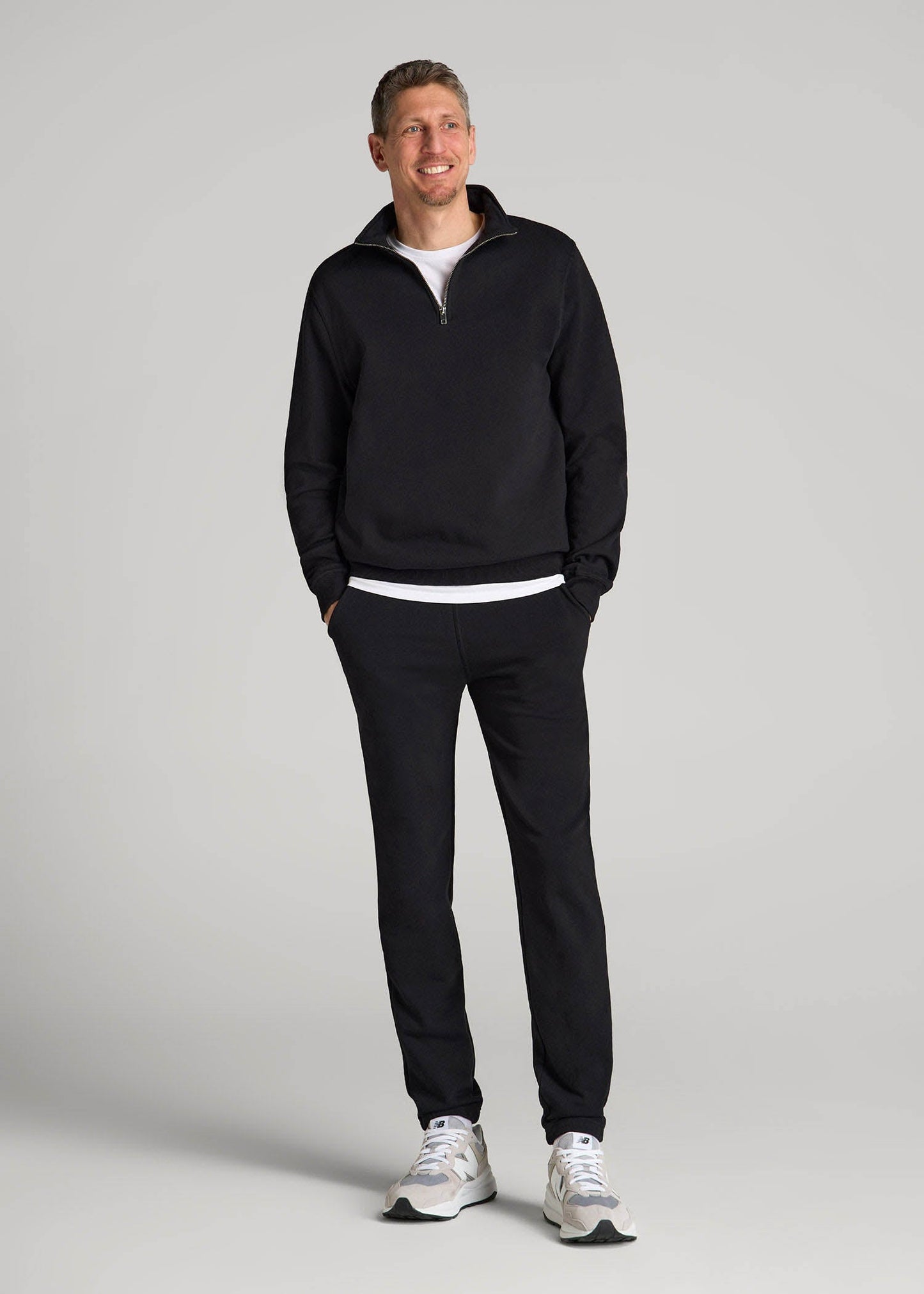 American Tall Men Wearever French Terry Sweatpants for Tall Men in Black