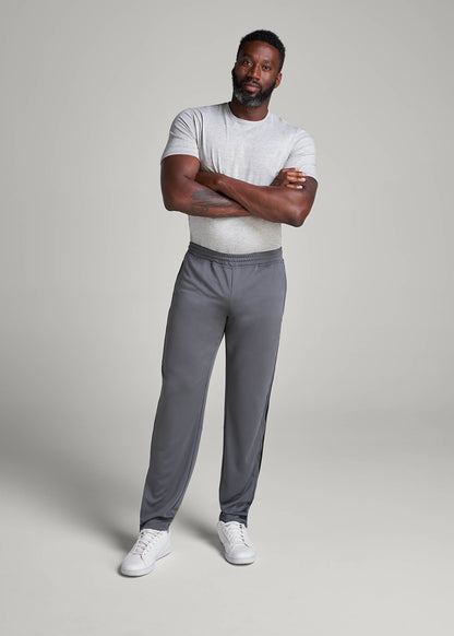 American Tall Men Athletic Stripe Pants for Tall Men in Grey-Black Stripe