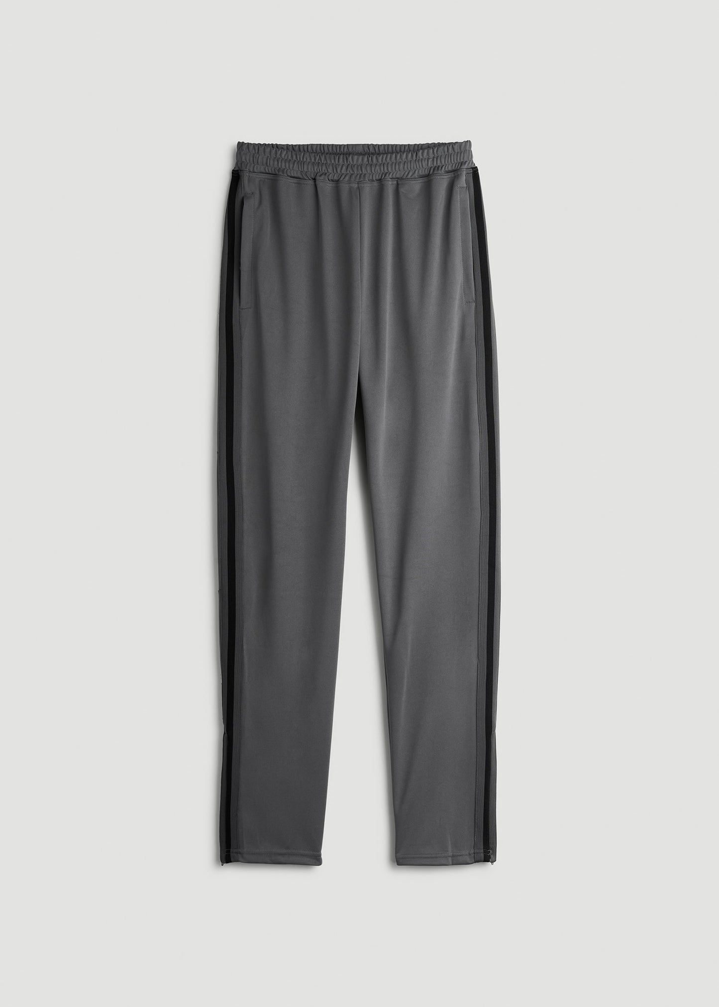 American Tall Men Athletic Stripe Pants for Tall Men in Grey-Black Stripe