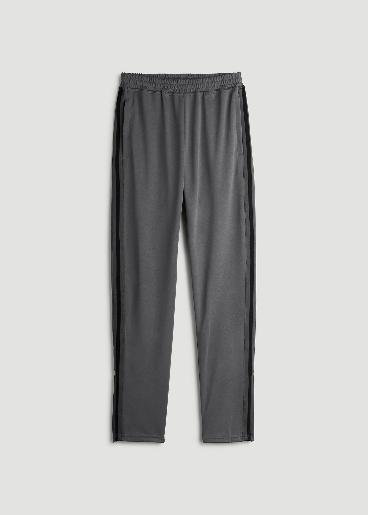 American Tall Men Athletic Stripe Pants for Tall Men in Grey-Black Stripe