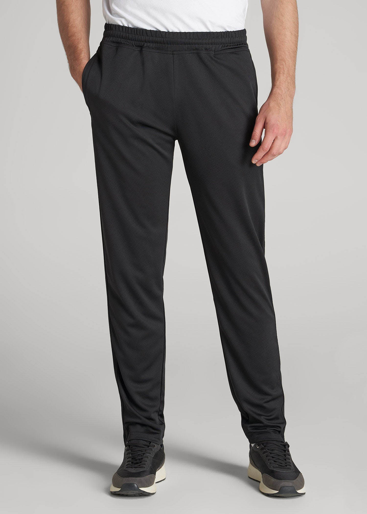 American Tall Men Athletic Stripe Pants for Tall Men in Black And Black