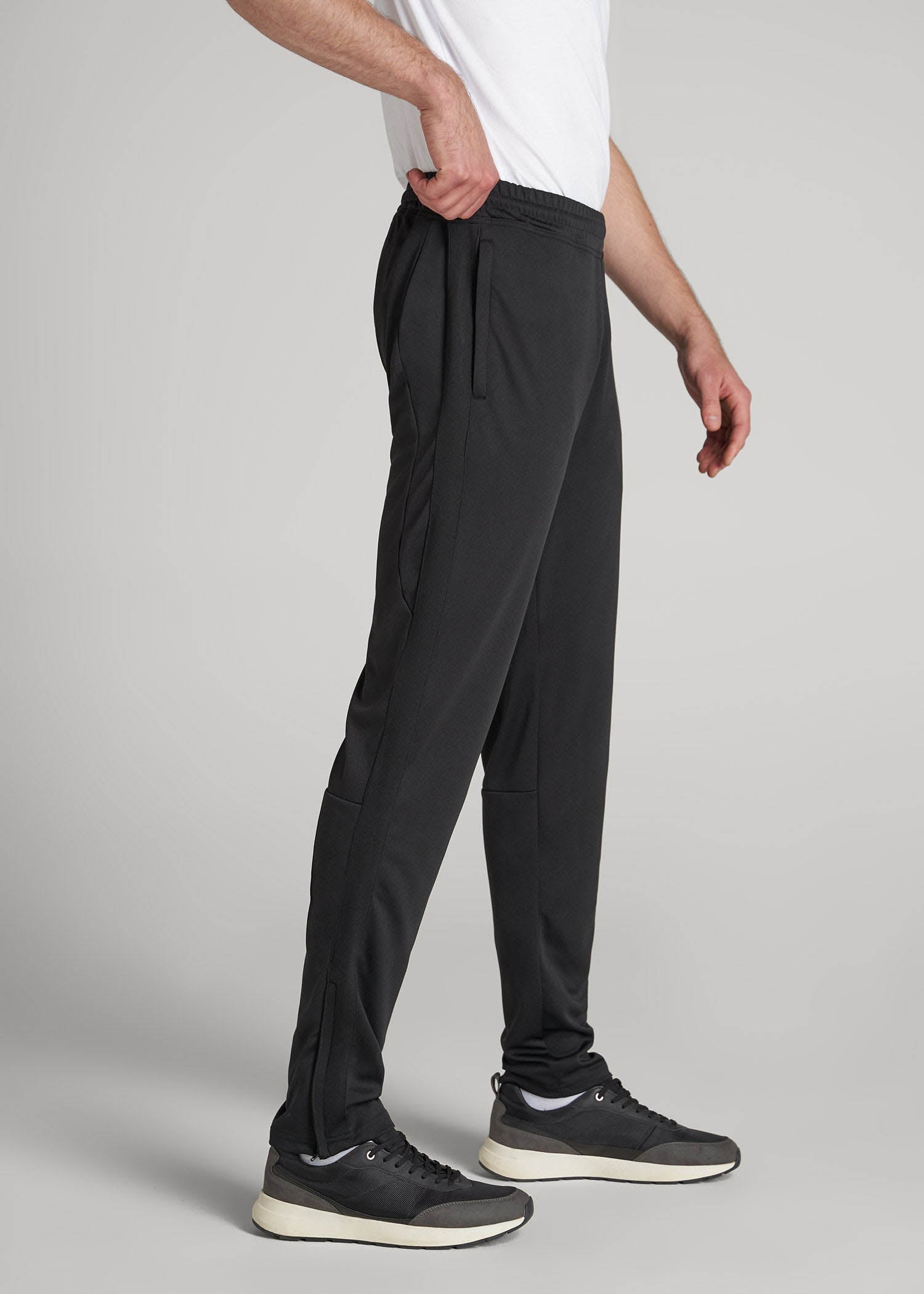 American Tall Men Athletic Stripe Pants for Tall Men in Black And Black