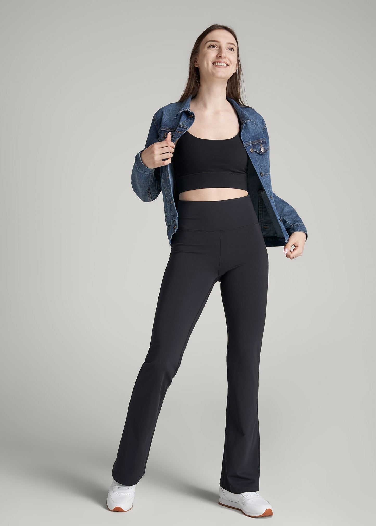 American Tall Men|Women Balance Flare Yoga Pants for Tall Women in Black