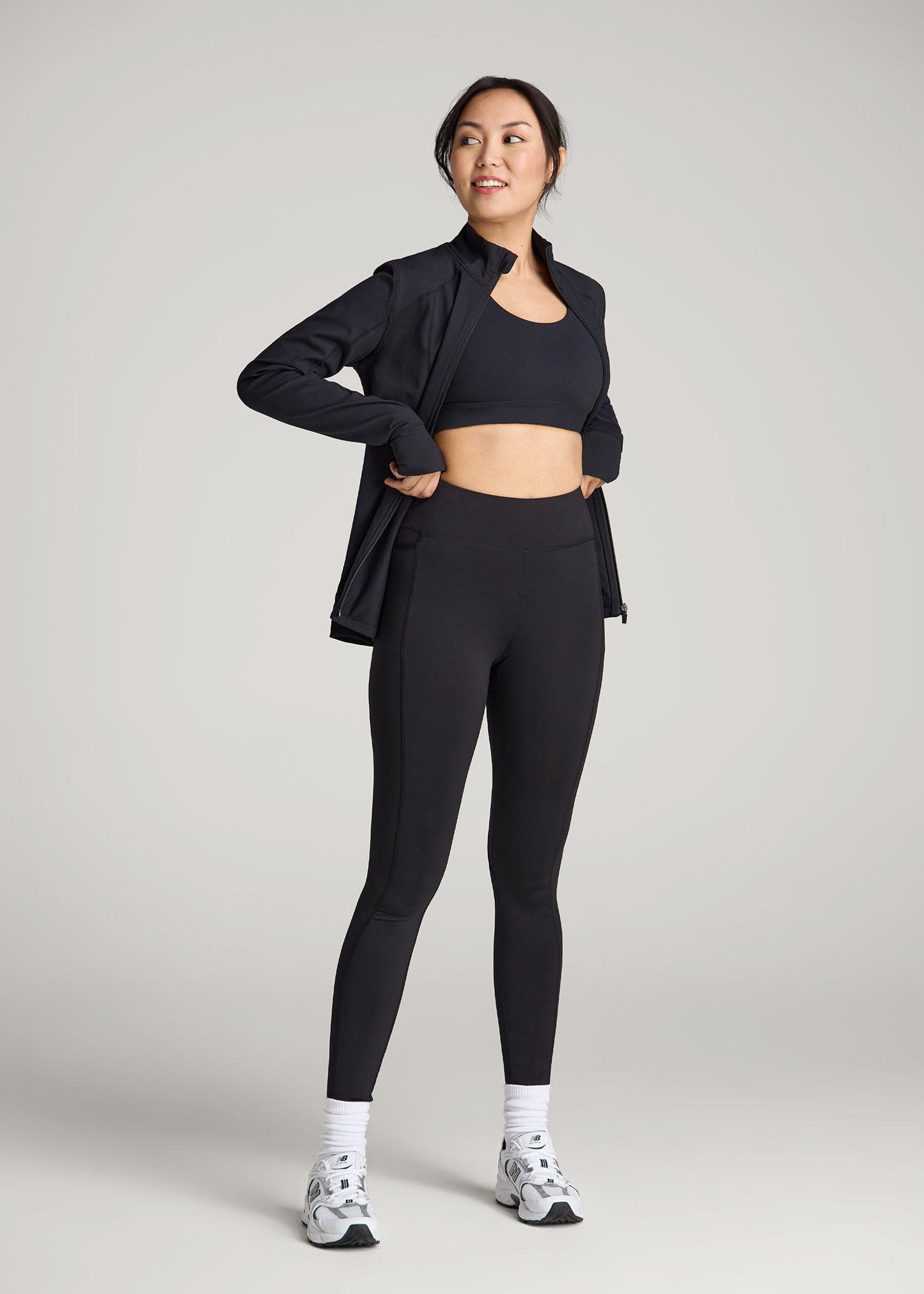American Tall Men|Women Bella Outer-Pocket Leggings for Tall Women in Black