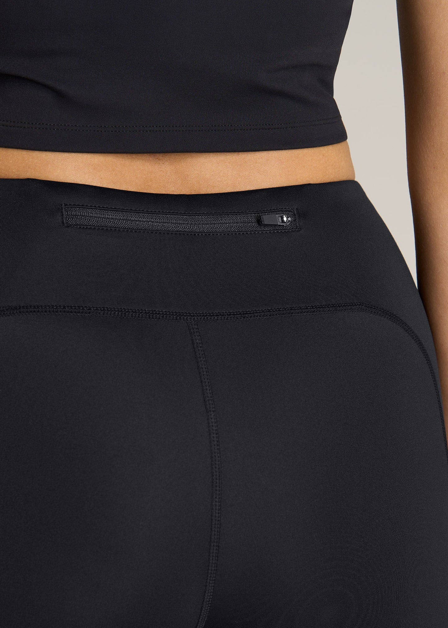 American Tall Men|Women Active Leggings with Pockets for Tall Women in Black
