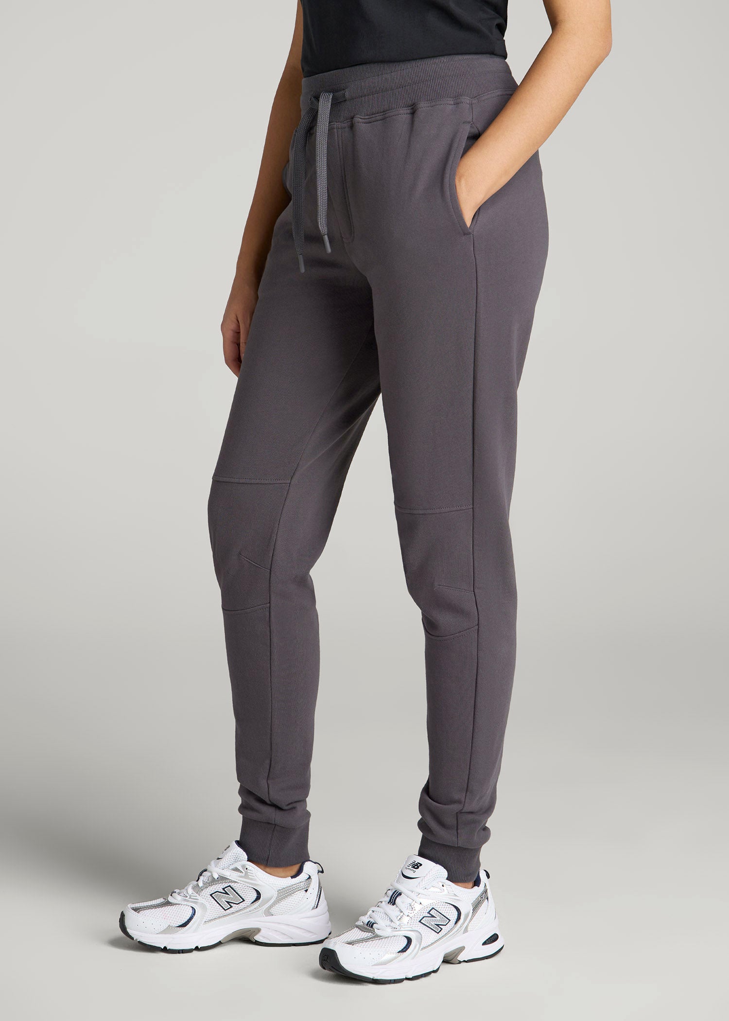 American Tall Men|Women Wearever French Terry Joggers for Tall Women in Charcoal