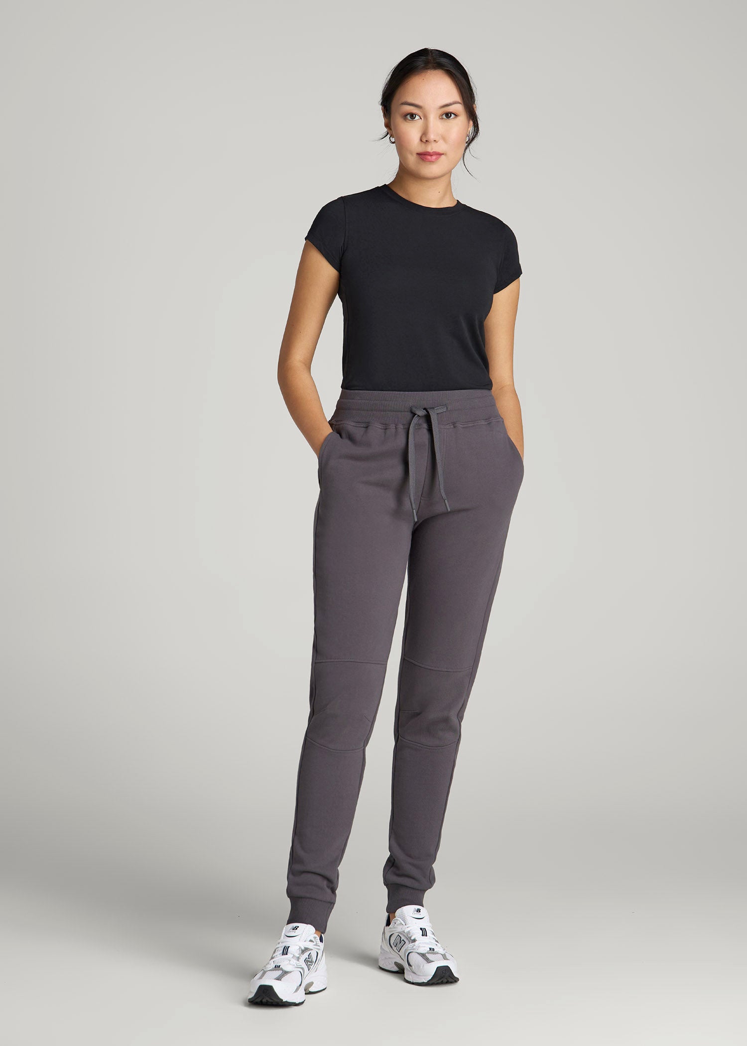 American Tall Men|Women Wearever French Terry Joggers for Tall Women in Charcoal