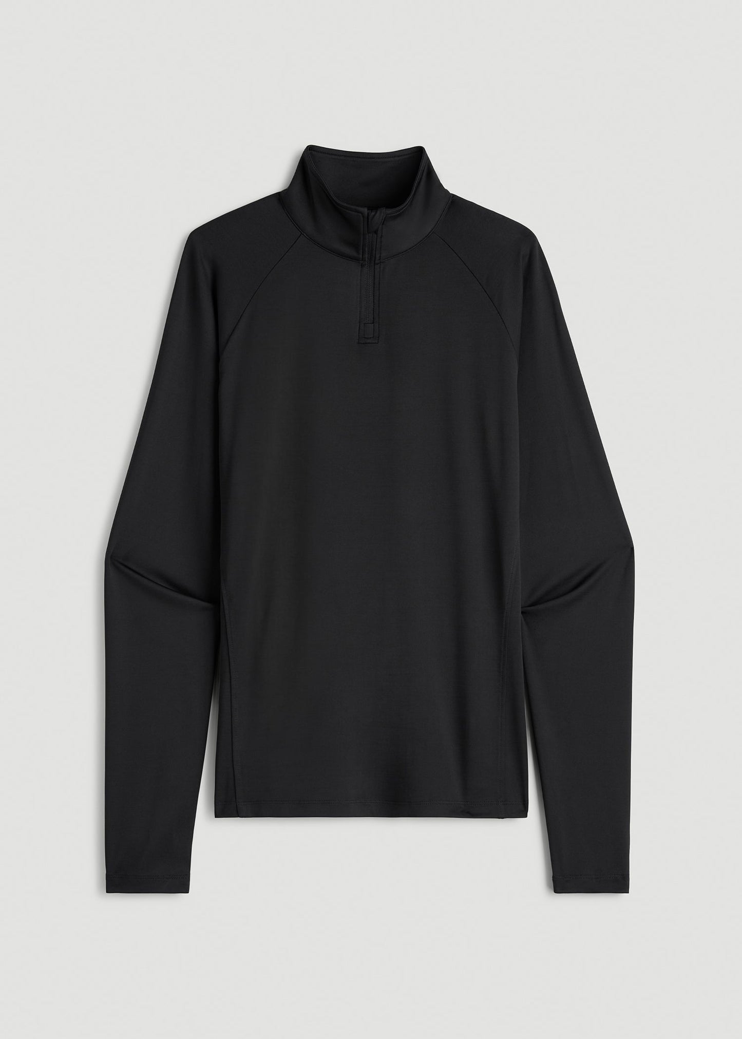 American Tall Men|Women Long Sleeve Quarter-Zip Pullover for Tall Women in Black