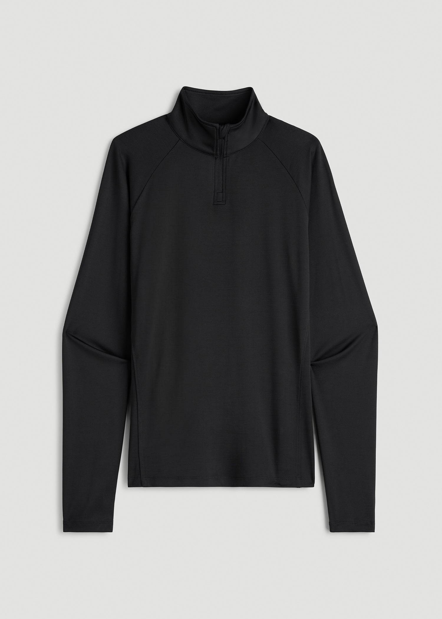 American Tall Men|Women Long Sleeve Quarter-Zip Pullover for Tall Women in Black