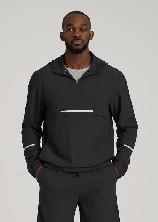 American Tall Men Featherweight Packable Anorak for Tall Men in Black