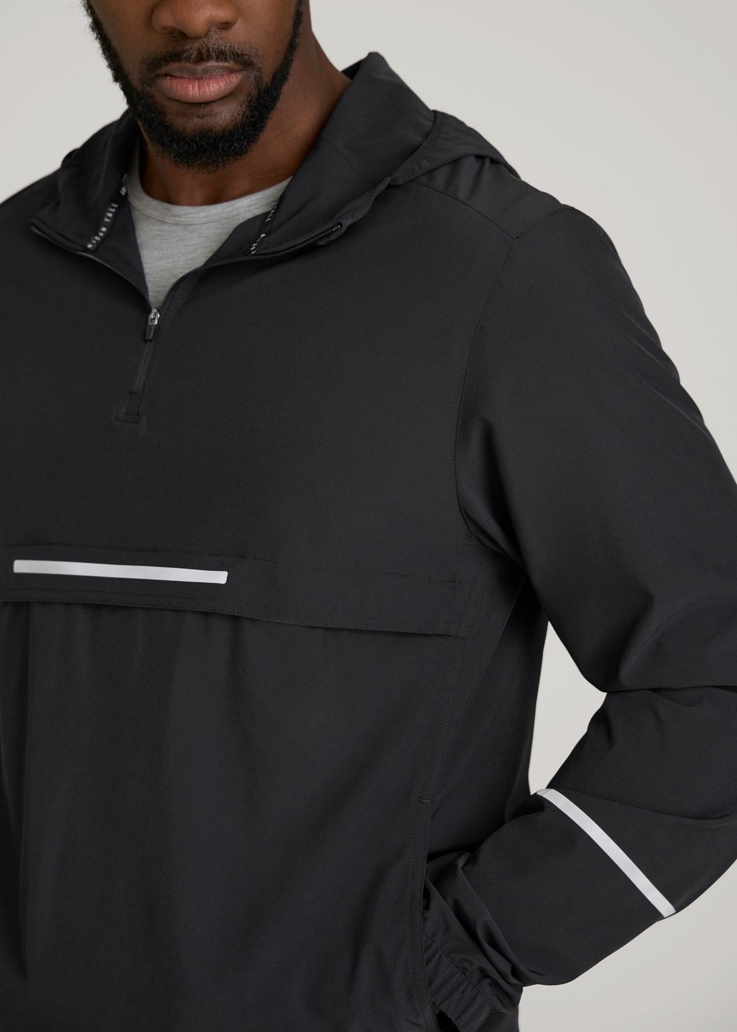 American Tall Men Featherweight Packable Anorak for Tall Men in Black