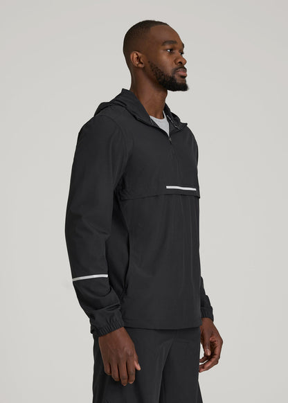 American Tall Men Featherweight Packable Anorak for Tall Men in Black