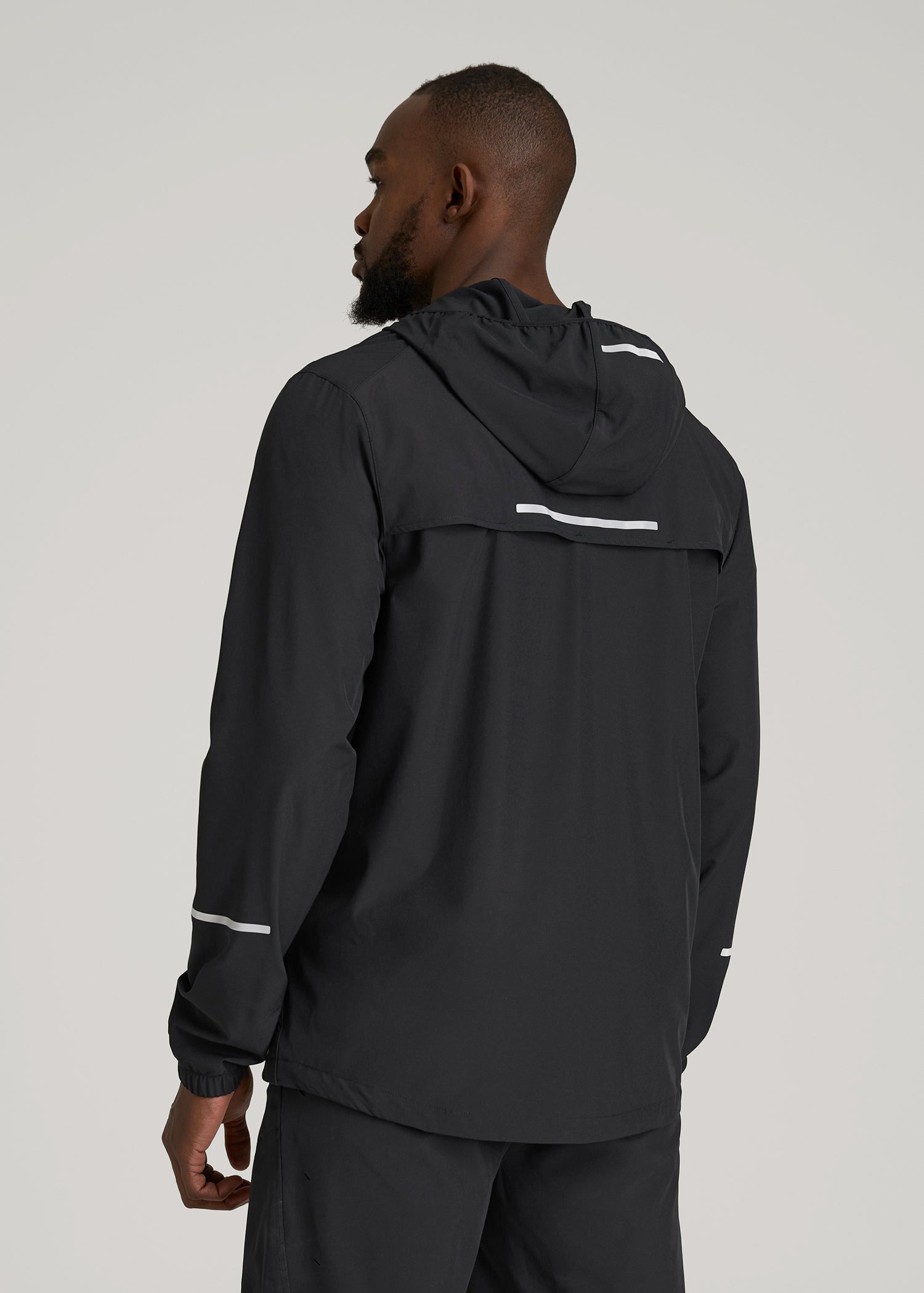 American Tall Men Featherweight Packable Anorak for Tall Men in Black