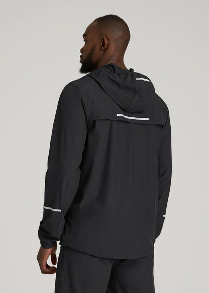 American Tall Men Featherweight Packable Anorak for Tall Men in Black