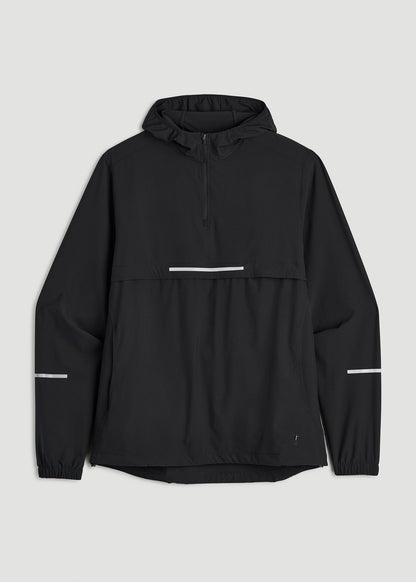 American Tall Men Featherweight Packable Anorak for Tall Men in Black