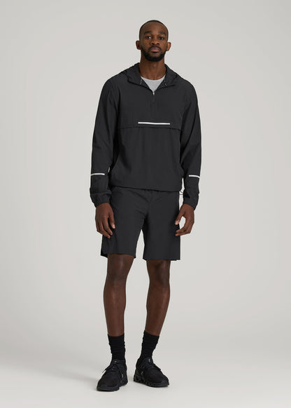 American Tall Men Featherweight Packable Anorak for Tall Men in Black
