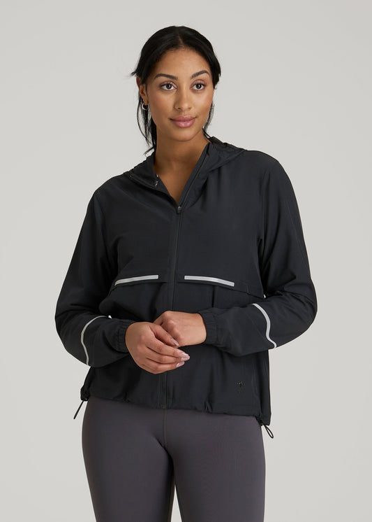 American Tall Men|Women Featherweight Packable Jacket for Tall Women in Black