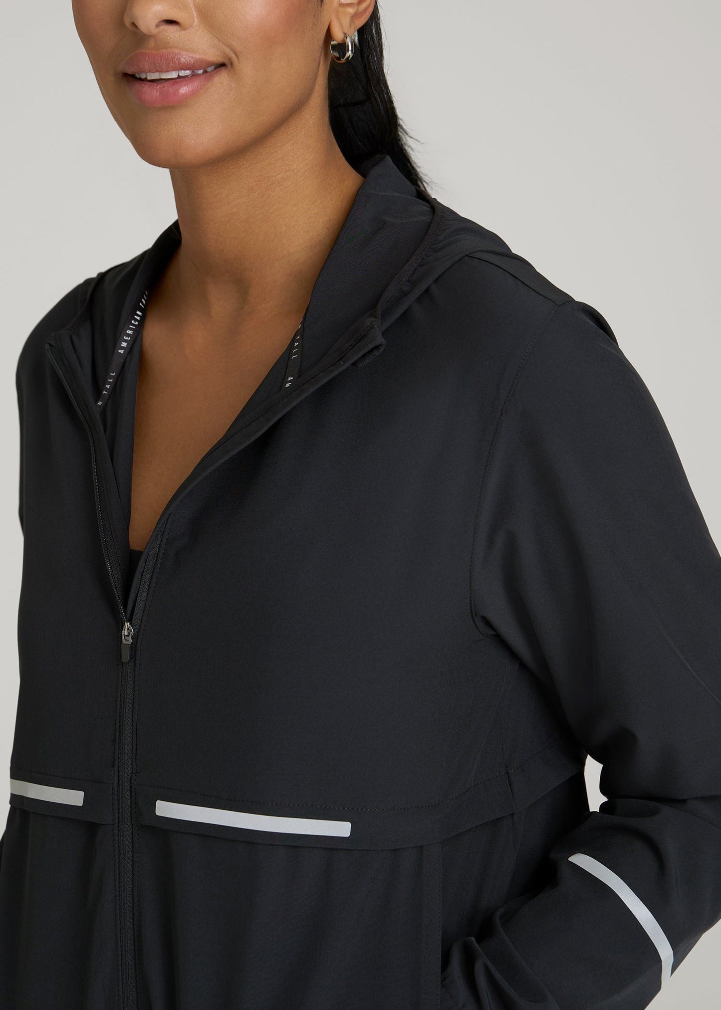 American Tall Men|Women Featherweight Packable Jacket for Tall Women in Black
