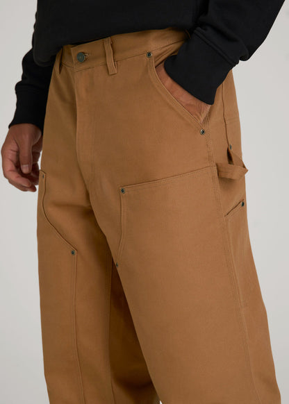 American Tall Men LJ&S Double Front Utility Work Pants for Tall Men in Vintage Tan