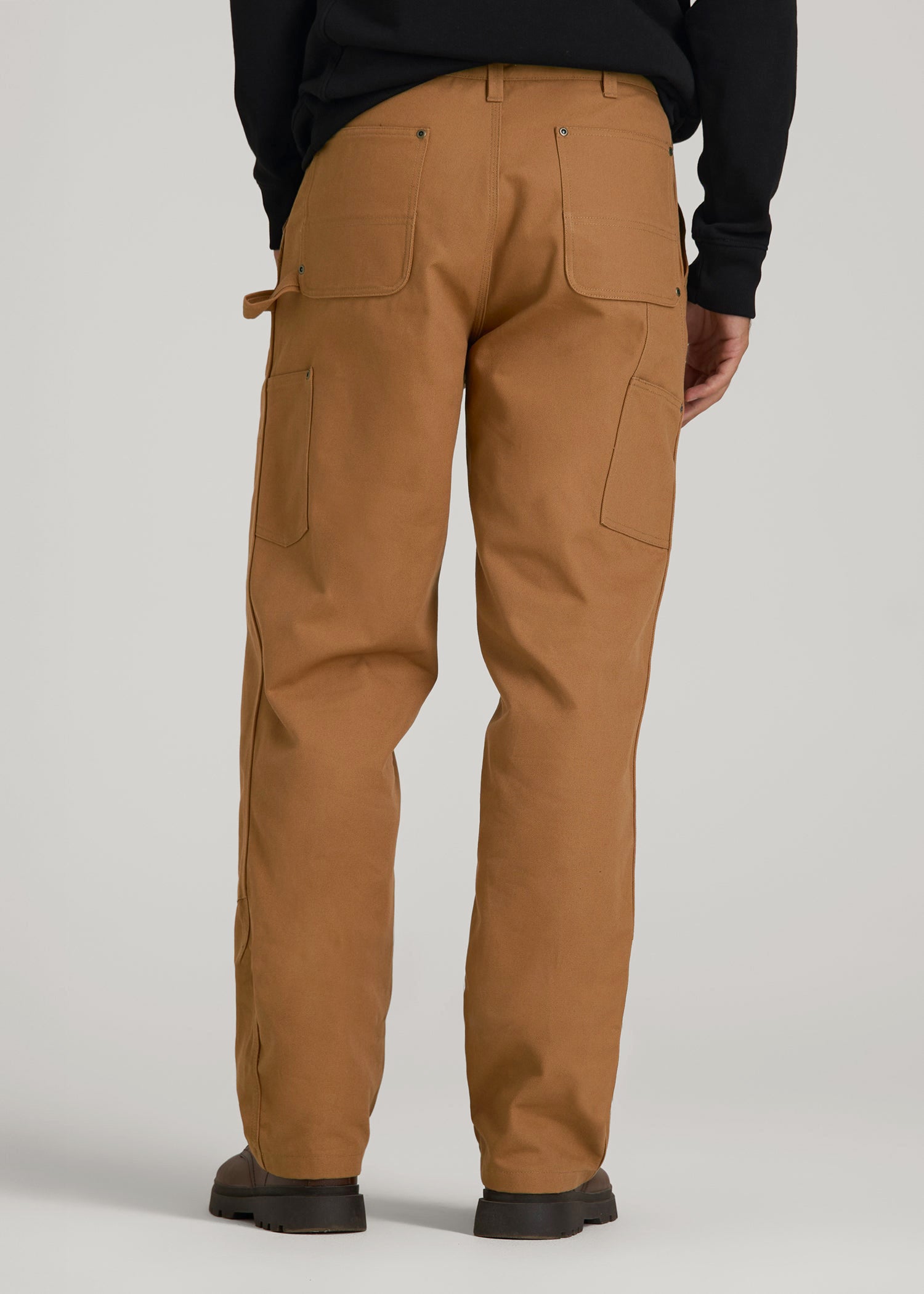 American Tall Men LJ&S Double Front Utility Work Pants for Tall Men in Vintage Tan