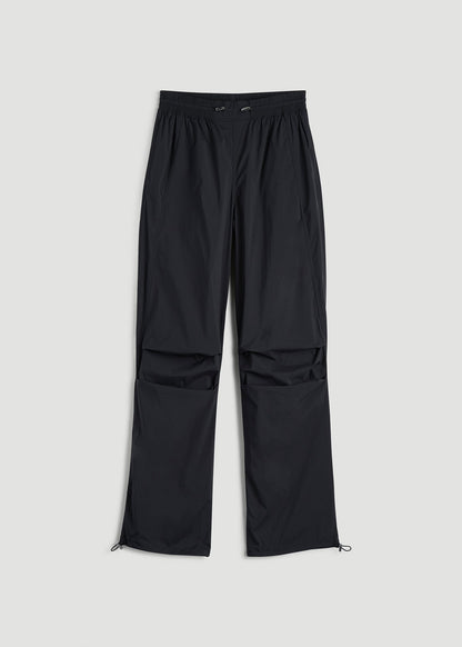 American Tall Men|Women Parachute Jogger for Tall Women in Black