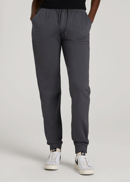 American Tall Men|Women Garment Dyed Joggers for Tall Women in Washed Charcoal Rinse