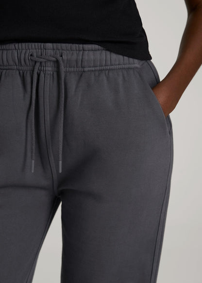 American Tall Men|Women Garment Dyed Joggers for Tall Women in Washed Charcoal Rinse