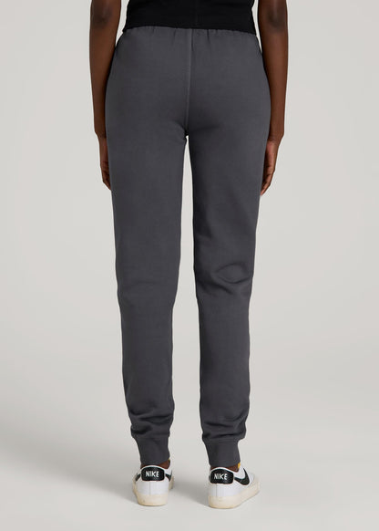 American Tall Men|Women Garment Dyed Joggers for Tall Women in Washed Charcoal Rinse