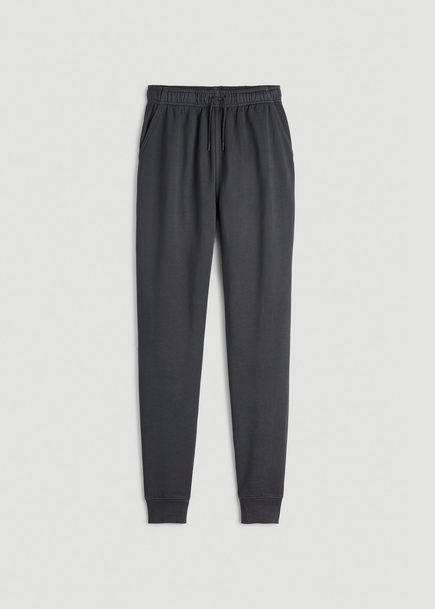 American Tall Men|Women Garment Dyed Joggers for Tall Women in Washed Charcoal Rinse