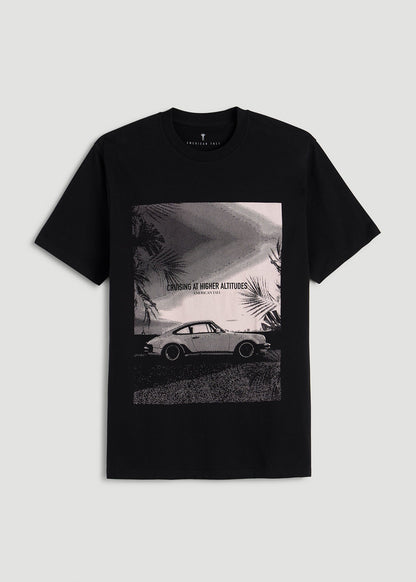American Tall Men Auto Graphic Tee for Tall Men in Black