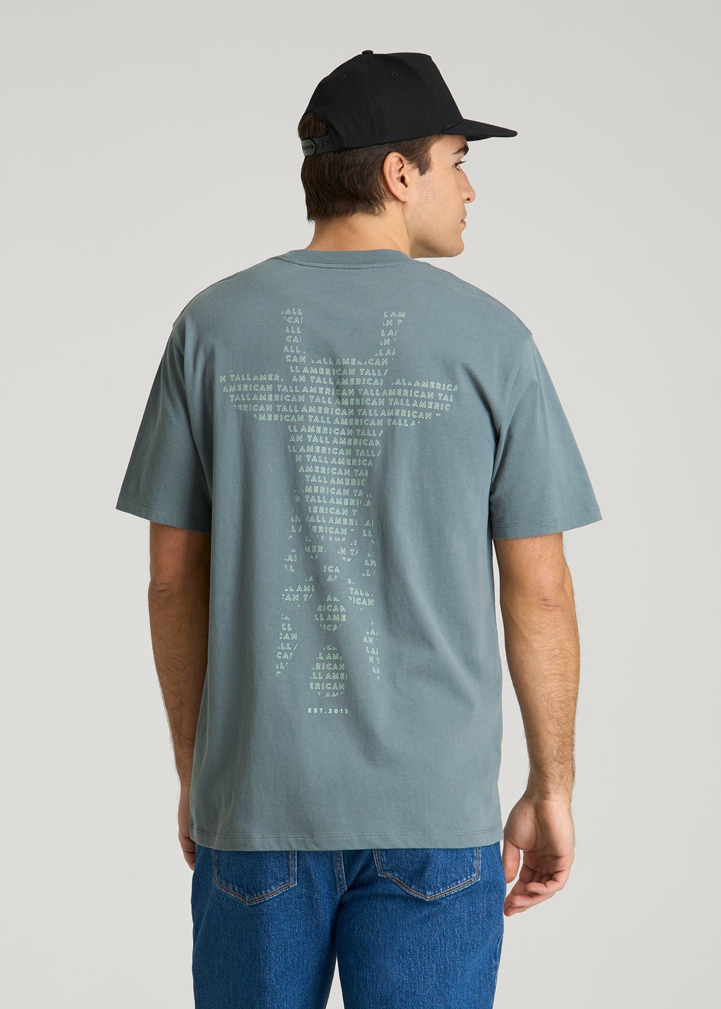 American Tall Men Giraffe Graphic Tee for Tall Men in Trooper