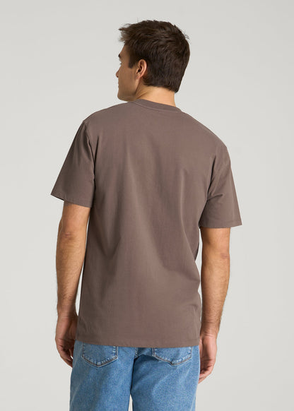 American Tall Men Crest Graphic Tee for Tall Men in Brown