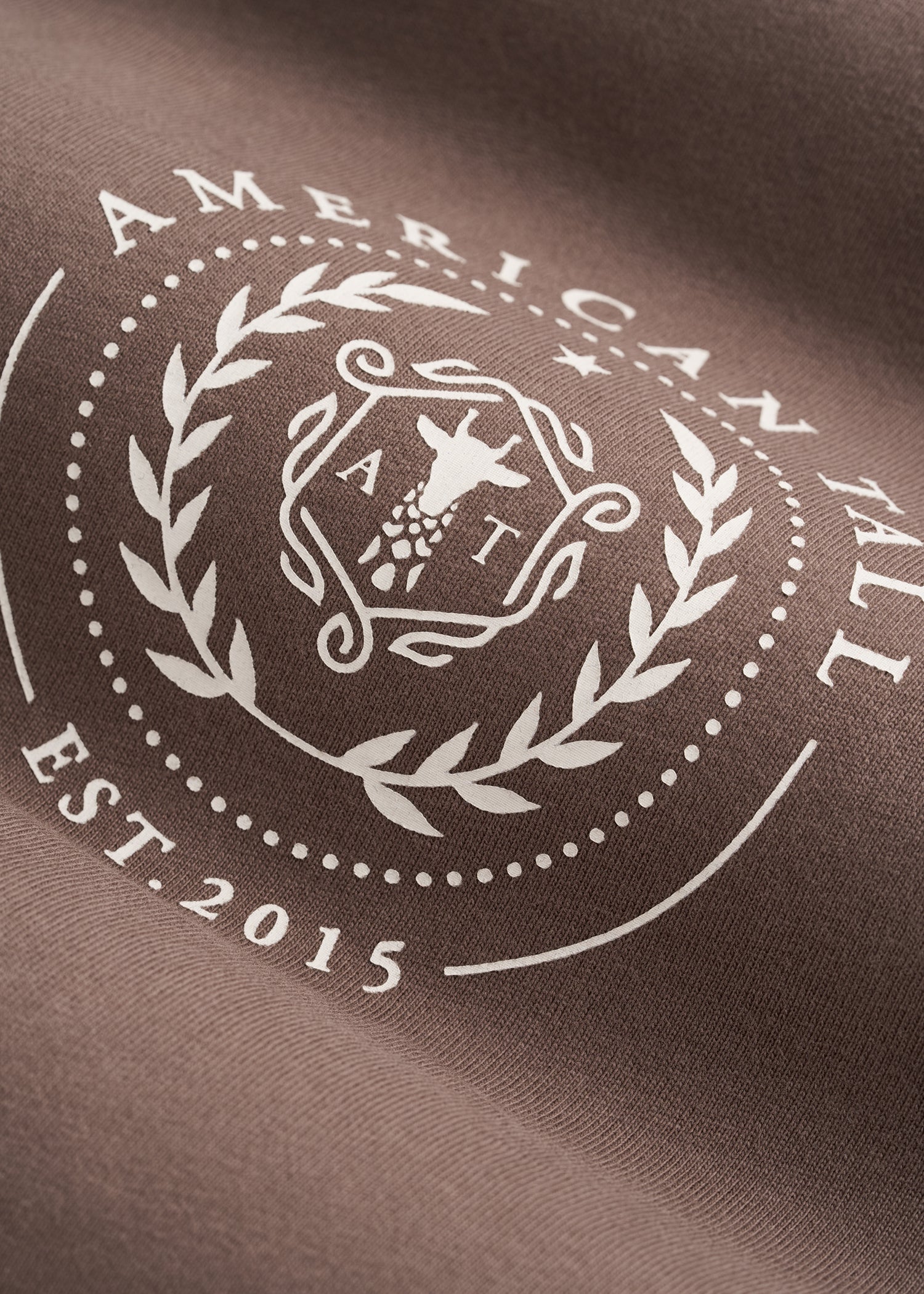 American Tall Men Crest Graphic Tee for Tall Men in Brown