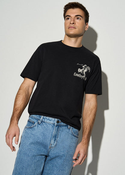 American Tall Men Rodeo Graphic Tee for Tall Men in Black