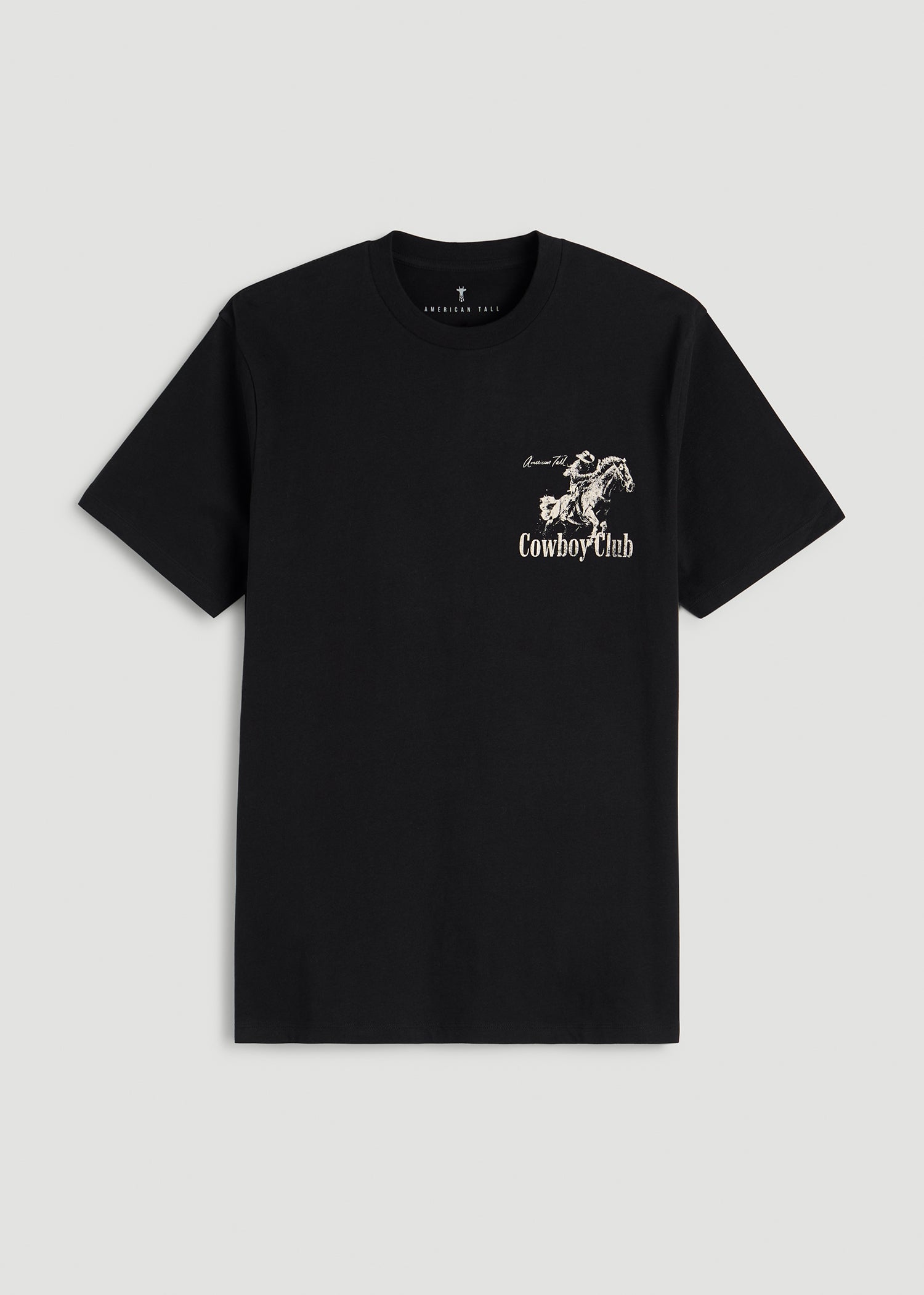 American Tall Men Rodeo Graphic Tee for Tall Men in Black