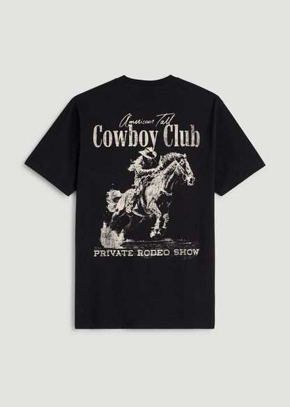 American Tall Men Rodeo Graphic Tee for Tall Men in Black