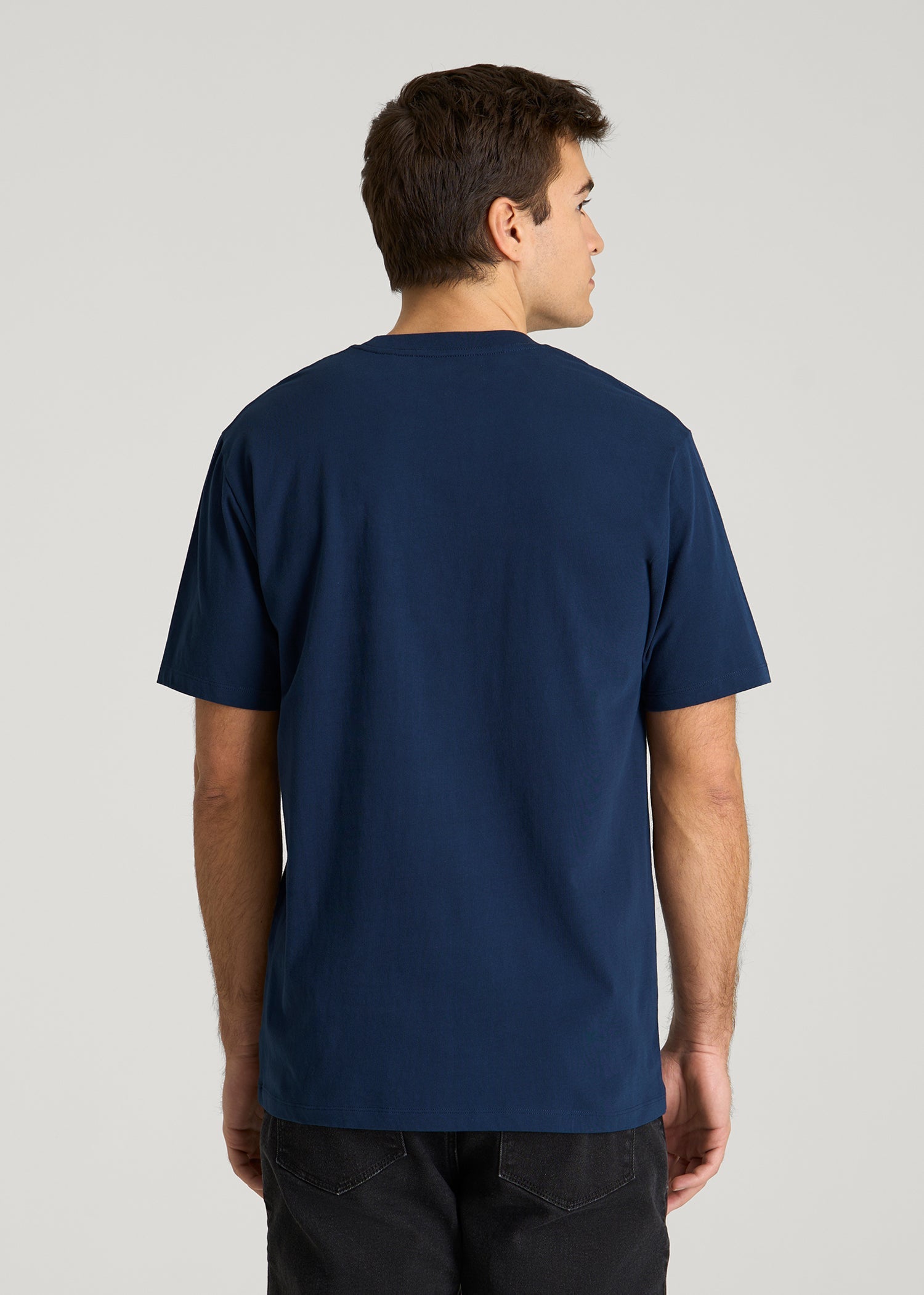 American Tall Men Crest Graphic Tee for Tall Men in Blue