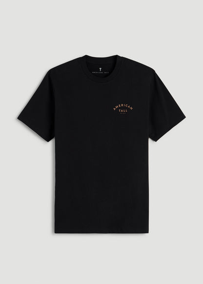 American Tall Men Giraffe Graphic Tee for Tall Men in Black