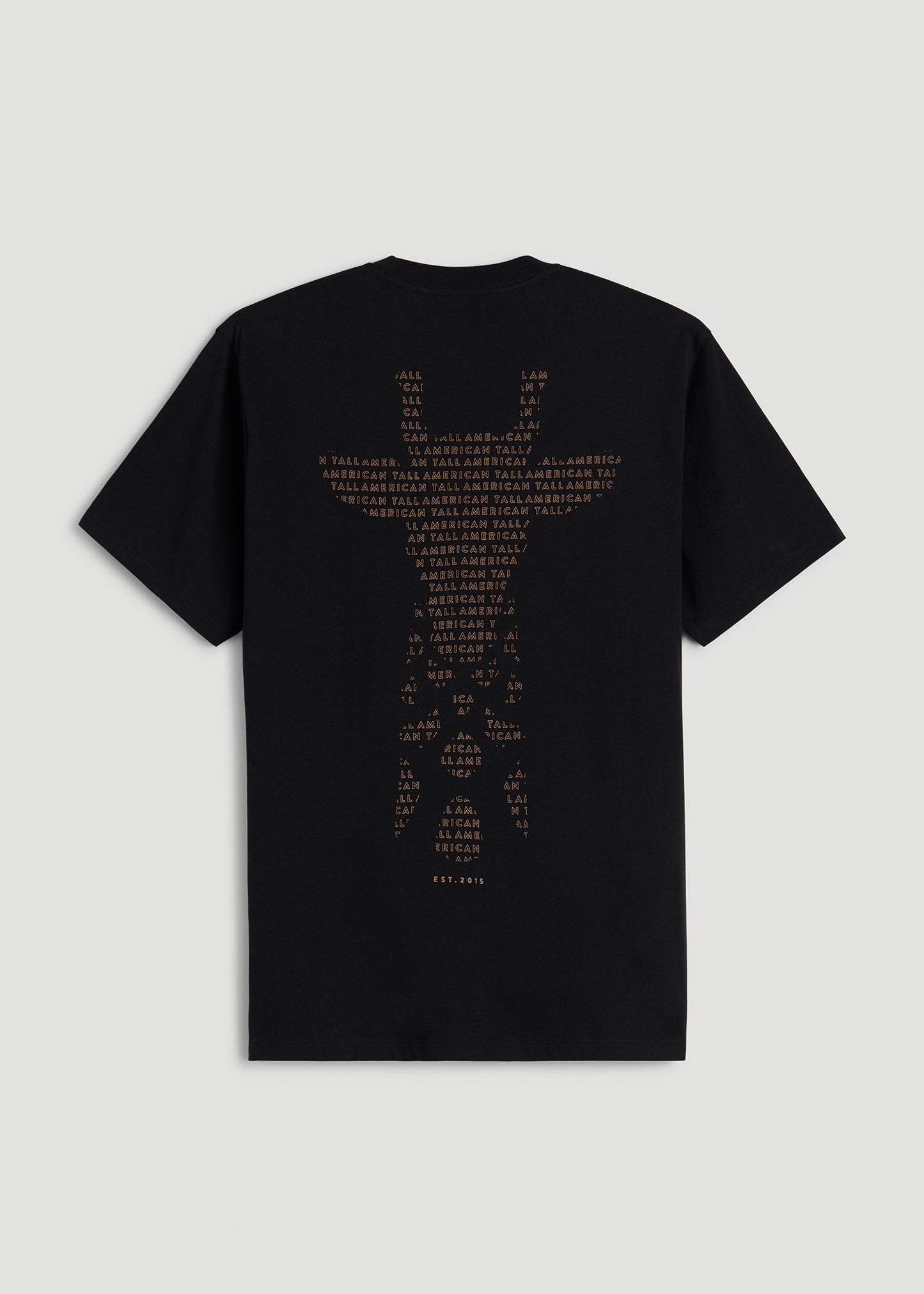 American Tall Men Giraffe Graphic Tee for Tall Men in Black