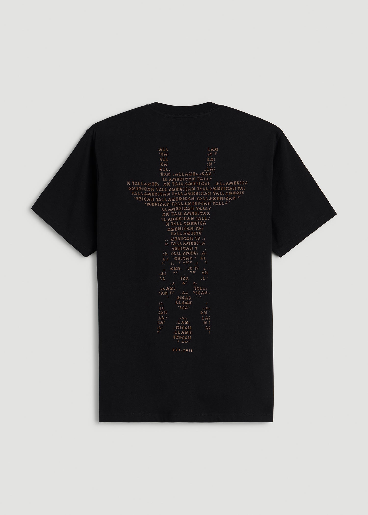 American Tall Men Giraffe Graphic Tee for Tall Men in Black