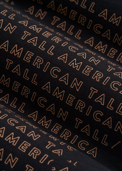 American Tall Men Giraffe Graphic Tee for Tall Men in Black