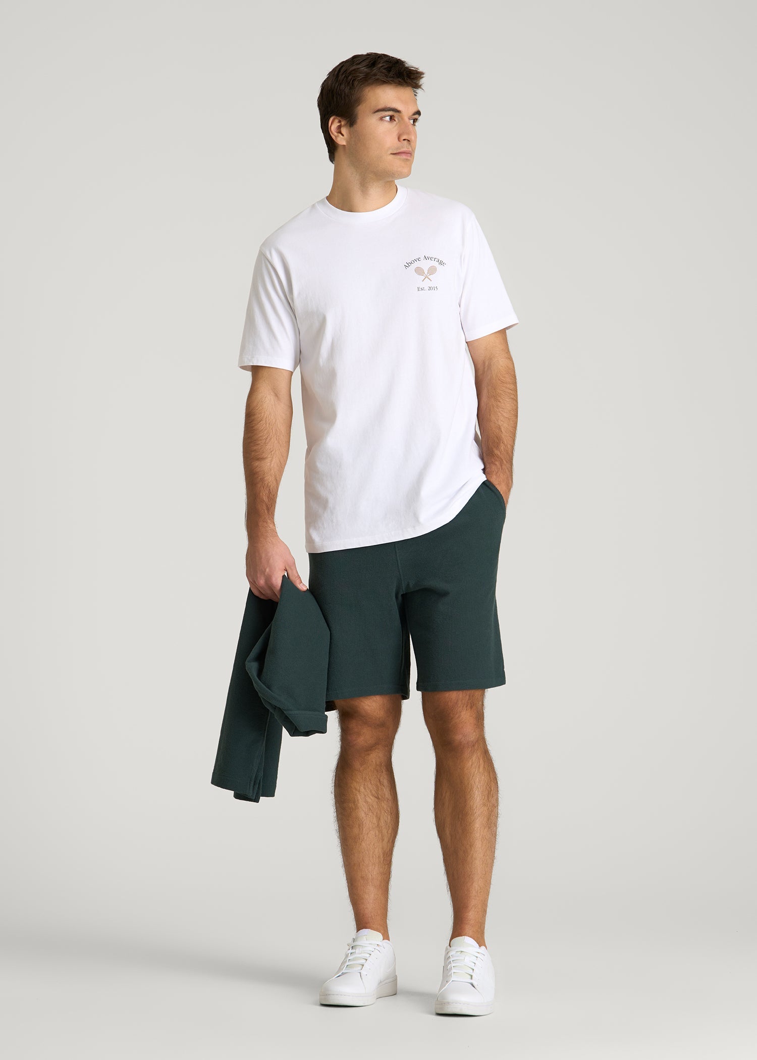 American Tall Men Country Club Graphic Tee for Tall Men in White