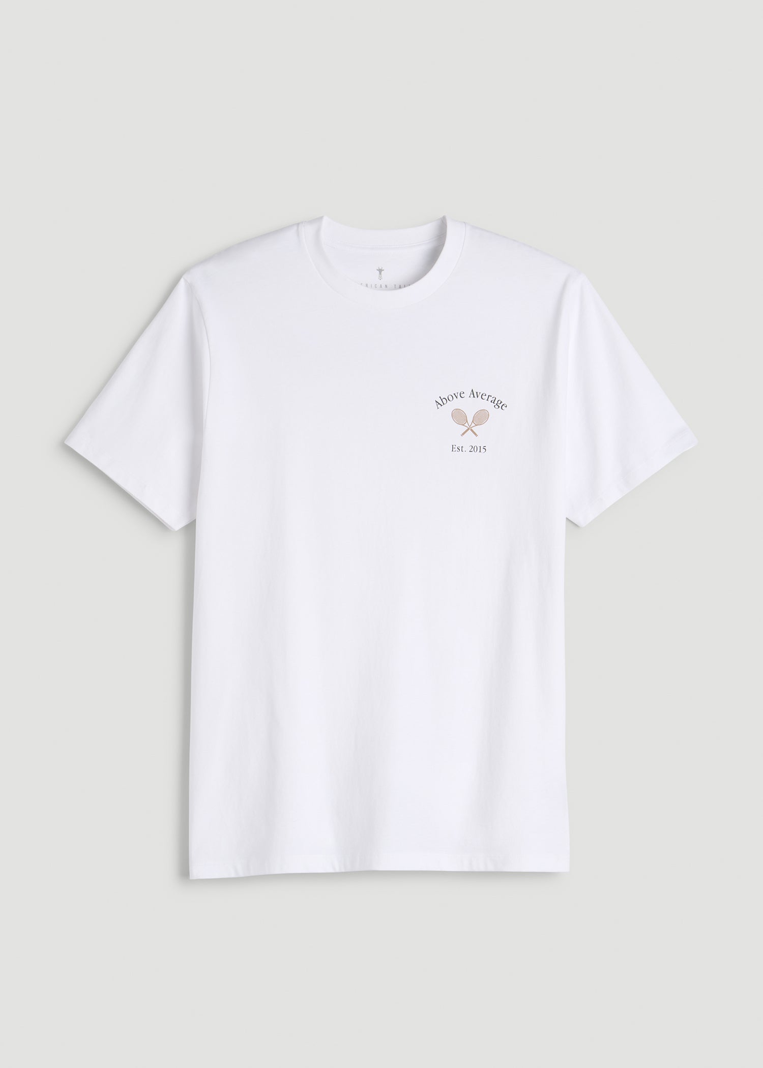American Tall Men Country Club Graphic Tee for Tall Men in White