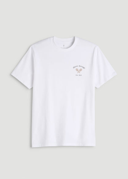 American Tall Men Country Club Graphic Tee for Tall Men in White